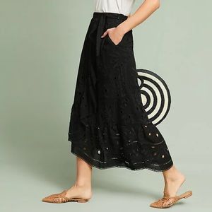 Maeve By Anthropologie Eyelet Wrap Skirt